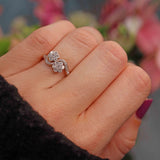 Ellibelle Jewellery Art Deco Diamond Gold & Platinum Double Daisy Ring