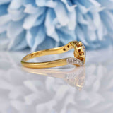 Ellibelle Jewellery Art Deco Diamond Gold & Platinum Double Daisy Ring