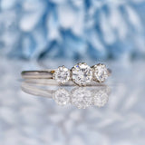 Ellibelle Jewellery Art Deco Diamond & Platinum Trilogy Engagement Ring (0.65ct)
