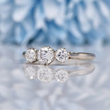 Ellibelle Jewellery Art Deco Diamond & Platinum Trilogy Engagement Ring (0.65ct)