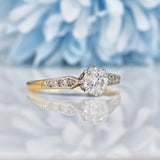 Ellibelle Jewellery Art Deco Diamond Solitaire Engagement Ring (0.60ct)
