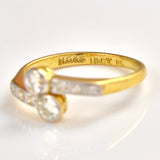 Ellibelle Jewellery Art Deco Diamond 'Toi et Moi' Gold & Platinum Engagement Ring