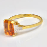Ellibelle Jewellery Art Deco Emerald Cut Citrine & Diamond Ring