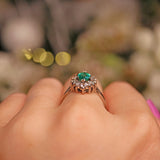 Ellibelle Jewellery Art Deco Emerald & Diamond Marquise Cluster Ring