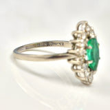 Ellibelle Jewellery Art Deco Emerald & Diamond Marquise Cluster Ring