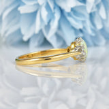 Ellibelle Jewellery Art Deco Natural Opal & Diamond 18ct Gold Three Stone Ring