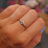 Ellibelle Jewellery Art Deco Old Cut Diamond 18ct Gold Six Stone Ring