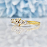 Ellibelle Jewellery Art Deco Old Cut Diamond 18ct Gold Six Stone Ring
