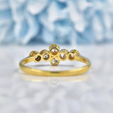Ellibelle Jewellery Art Deco Old Cut Diamond 18ct Gold Six Stone Ring