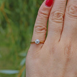 ART DECO OLD CUT DIAMOND 18CT GOLD SOLITAIRE RING