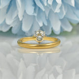 ART DECO OLD CUT DIAMOND 18CT GOLD SOLITAIRE RING
