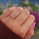 Ellibelle Jewellery Art Deco Old Cut Diamond Three Stone Engagement Ring (0.40cts)