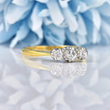 Ellibelle Jewellery Art Deco Old Cut Diamond Three Stone Engagement Ring (0.40cts)
