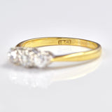 Ellibelle Jewellery Art Deco Old Cut Diamond Three Stone Engagement Ring (0.40cts)