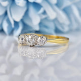 Ellibelle Jewellery Art Deco Old Cut Diamond Three Stone Engagement Ring (0.40cts)