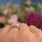 Ellibelle Jewellery Art Deco Old Cut Diamond Three Stone Engagement Ring (0.40cts)