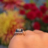 Ellibelle Jewellery Art Deco Onyx & Diamond Platinum Panel Ring