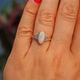 Ellibelle Jewellery Art Deco Opal & Diamond 18ct Gold Platinum Ring