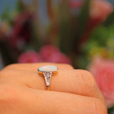 Ellibelle Jewellery Art Deco Opal & Diamond 18ct Gold Platinum Ring