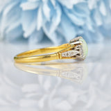 Ellibelle Jewellery Art Deco Opal & Diamond 18ct Gold Three Stone Ring