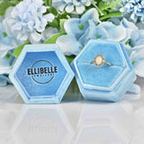 Ellibelle Jewellery Art Deco Opal Diamond 18ct White Gold & Platinum Ring
