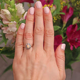 Ellibelle Jewellery Art Deco Opal Diamond 18ct White Gold & Platinum Ring