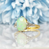 Ellibelle Jewellery ART DECO OPAL & DIAMOND SOLITAIRE RING
