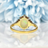 Ellibelle Jewellery ART DECO OPAL & DIAMOND SOLITAIRE RING