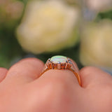Ellibelle Jewellery ART DECO OPAL & DIAMOND SOLITAIRE RING