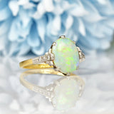 Ellibelle Jewellery ART DECO OPAL & DIAMOND SOLITAIRE RING