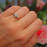 Ellibelle Jewellery Art Deco Opal & Diamond Three Stone Ring