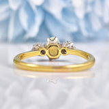 Ellibelle Jewellery Art Deco Opal & Diamond Three Stone Ring