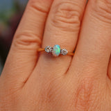 Ellibelle Jewellery Art Deco Opal & Diamond Three Stone Ring
