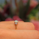 Ellibelle Jewellery Art Deco Opal & Diamond Three Stone Ring
