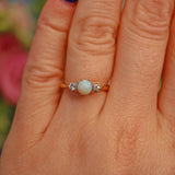 Ellibelle Jewellery Art Deco Opal & Diamond Trilogy Ring