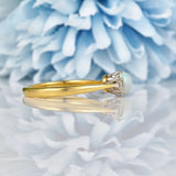 Ellibelle Jewellery Art Deco Opal & Diamond Trilogy Ring