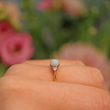 Ellibelle Jewellery Art Deco Opal & Diamond Trilogy Ring