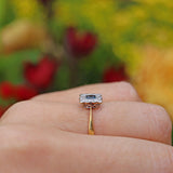 Ellibelle Jewellery ART DECO SAPPHIRE & DIAMOND 18CT GOLD PANEL RING