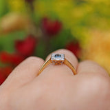 Ellibelle Jewellery ART DECO SAPPHIRE & DIAMOND 18CT GOLD PANEL RING