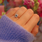 Ellibelle Jewellery ART DECO SAPPHIRE & DIAMOND 18CT GOLD PANEL RING