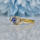 ART DECO SAPPHIRE & DIAMOND BYPASS RING