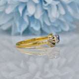 ART DECO SAPPHIRE & DIAMOND BYPASS RING