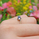 ART DECO SAPPHIRE & DIAMOND BYPASS RING