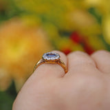 Ellibelle Jewellery Art Deco Sapphire & Diamond Gold Cluster Ring