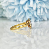 Ellibelle Jewellery Art Deco Sapphire & Diamond Gold Cluster Ring