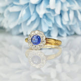 Ellibelle Jewellery Art Deco Sapphire & Diamond Gold Cluster Ring
