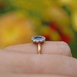 Ellibelle Jewellery Art Deco Sapphire & Diamond Gold Cluster Ring