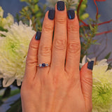 Ellibelle Jewellery Art Deco Sapphire & Diamond Platinum Three Stone Ring