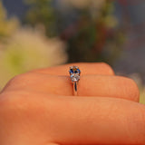 Ellibelle Jewellery Art Deco Sapphire & Diamond Platinum Three Stone Ring