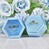 Ellibelle Jewellery Art Deco Sapphire & Diamond Three Stone Crossover Ring